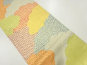 織悦製　雲模様織出し全通袋帯